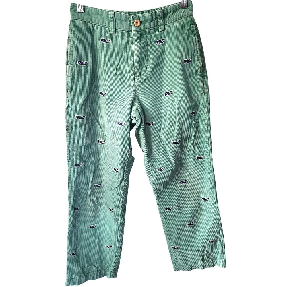 Vineyard Vines by Shep & Ian Green Courdroy Embroidered Whales Size 10